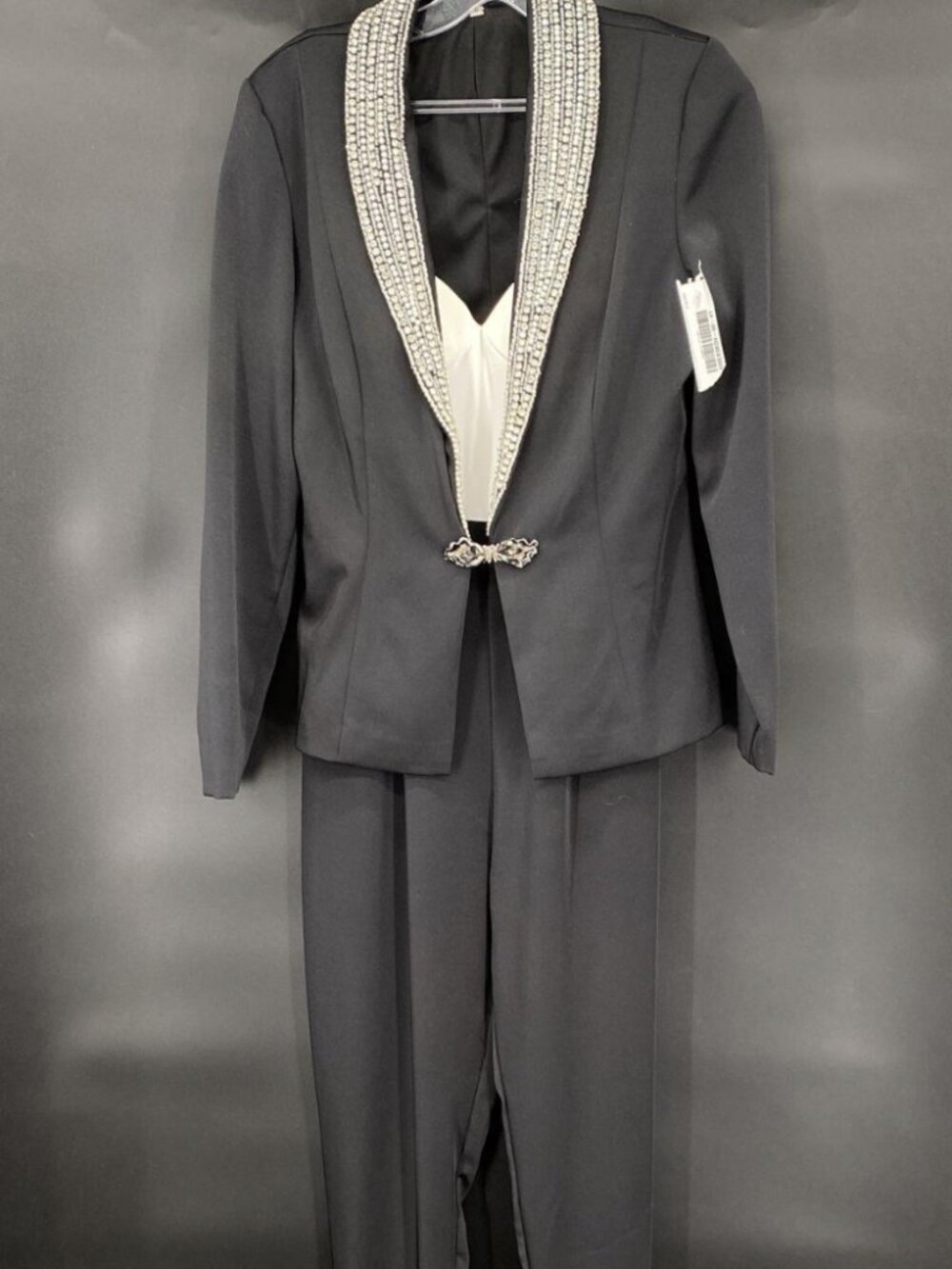 Ieena Women's Black/White LS Jacket w/Corset top jump suit - Size 6